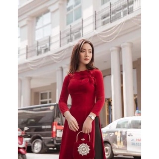 Áo dài , áo cách tân nhung siêu sang xinh