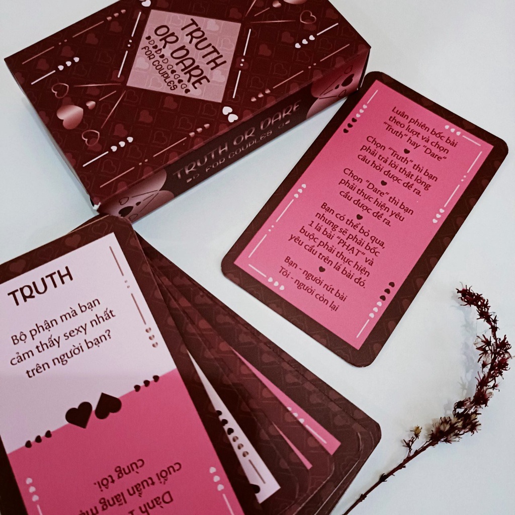 Bộ Bài Cặp Đôi Truth Or Dare FOR Couple Thẻ Bài BoardGame 50 lá Thú Vị