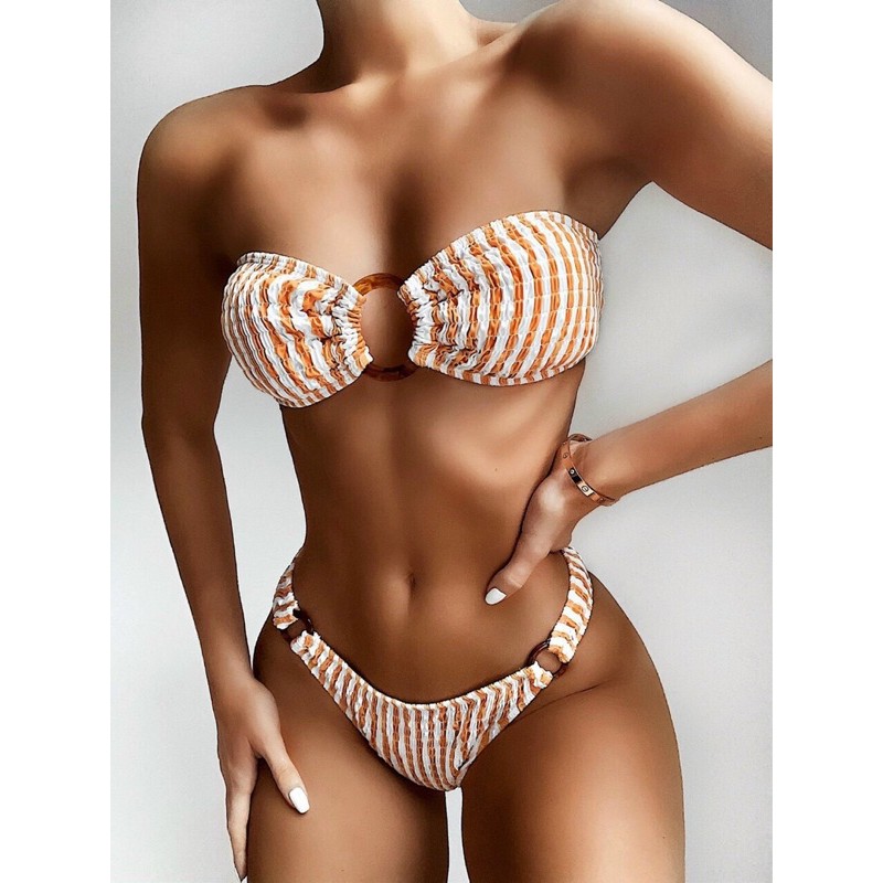 [ĐỒ BƠI QUẢNG CHÂU] Bikini hai mảnh áo quây ngang đính khoen ngực mix quần chip sexy | BigBuy360 - bigbuy360.vn