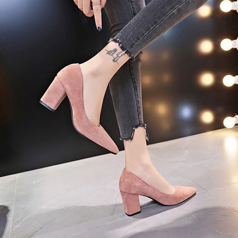 Giày cao gót  IELGY mũi nhọn phong cách âu mỹ cho nữ