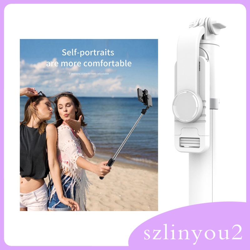 Gậy Tự Sướng Gấp Gọn + Đèn Màu Đen Cho Ios / Android