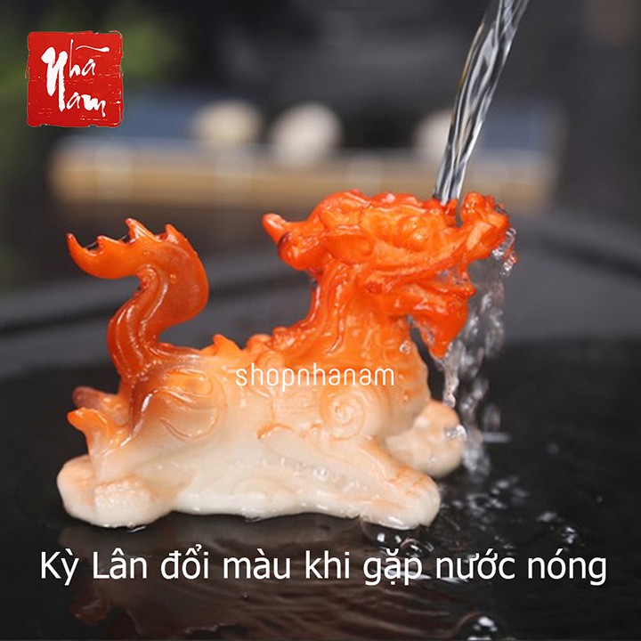 Kỳ lân đồ chơi bàn trà phụ kiện bàn trà trà đạo kì lân phong thủy trang trí để bàn bàn trà đổi màu