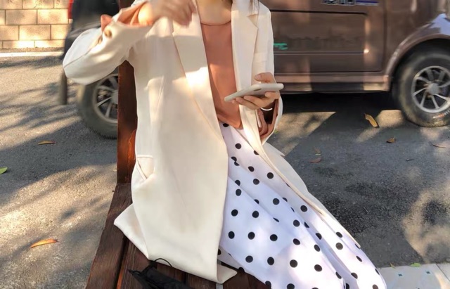Áo Vest/Blazer dáng dài kèm đai buộc eo siêu sang Ulzzang (Ảnh thật cuối+ video) | BigBuy360 - bigbuy360.vn