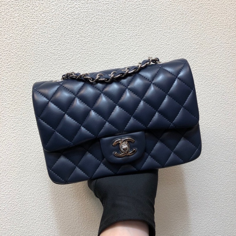 Túi xách nữ Chanel Classic da thật cao cấp bản màu xanh than