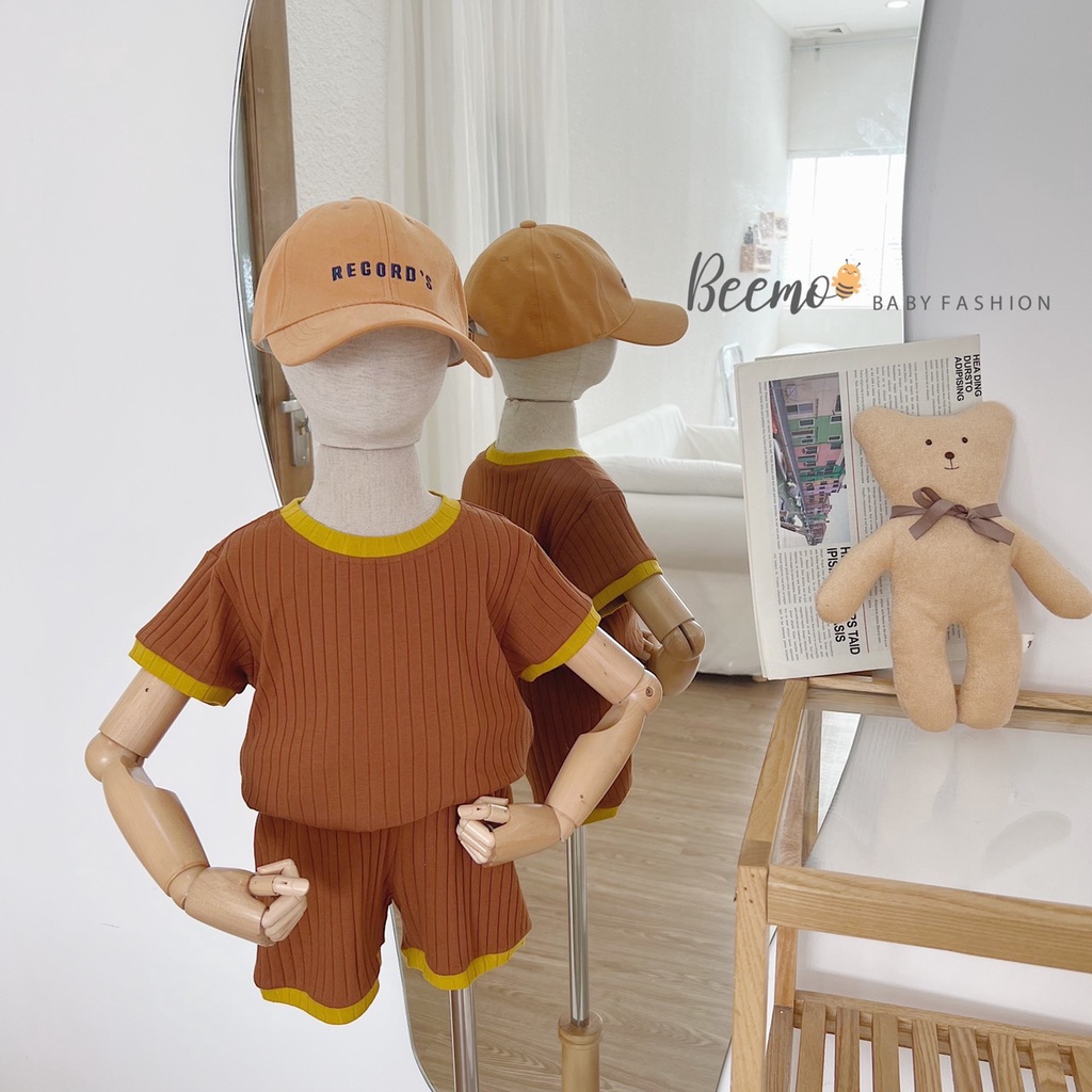 BEEMO - Bộ Cotton Thun Tăm Trơn 3 Màu Cho Bé