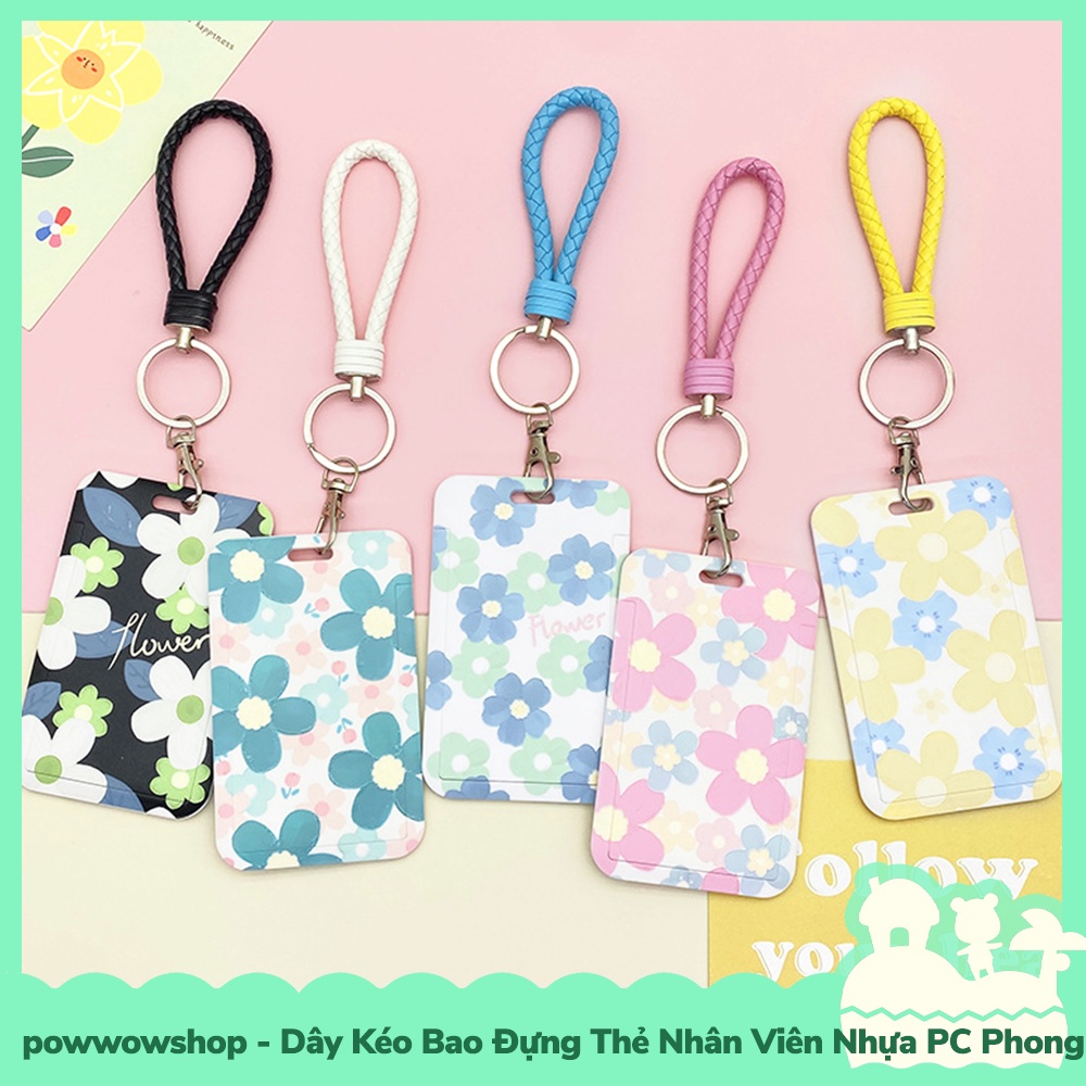 [Sẵn VN - Hỏa Tốc] Dây Kéo Bao Đựng Thẻ Nhân Viên Nhựa PC Phong Cách Pattel Vintage Thousand Flowers