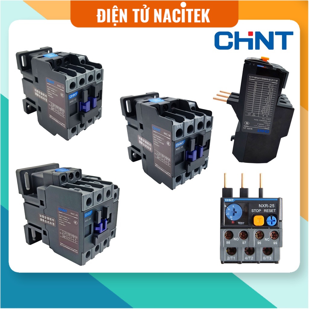 Contactor 3 pha CHINT NXC 12 | 18 | 25, Relay nhiệt CHINT NXR 25