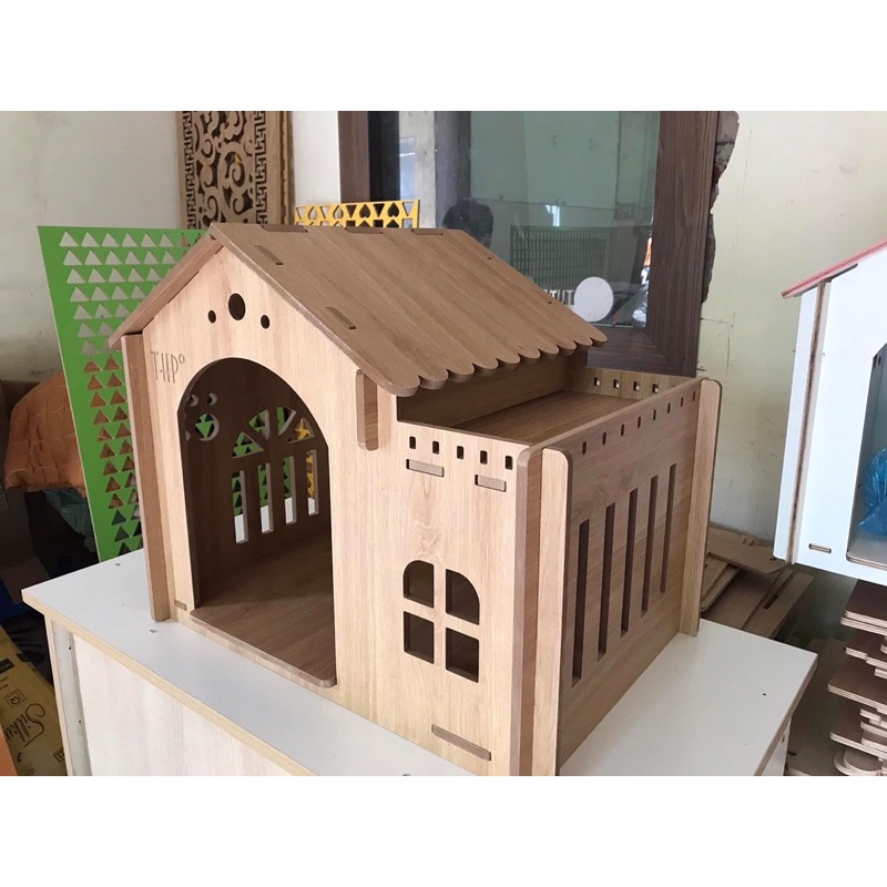 Nhà gỗ MDF phủ melamine chống xước, size M