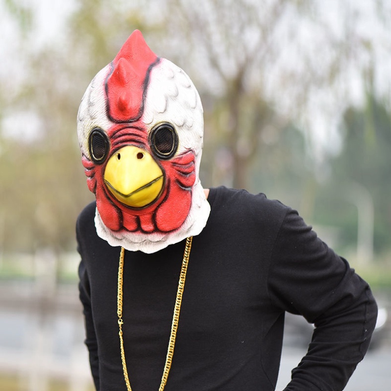 Mặt Nạ Hóa Trang Halloween Hình Đầu Gà Tây Vui Nhộn