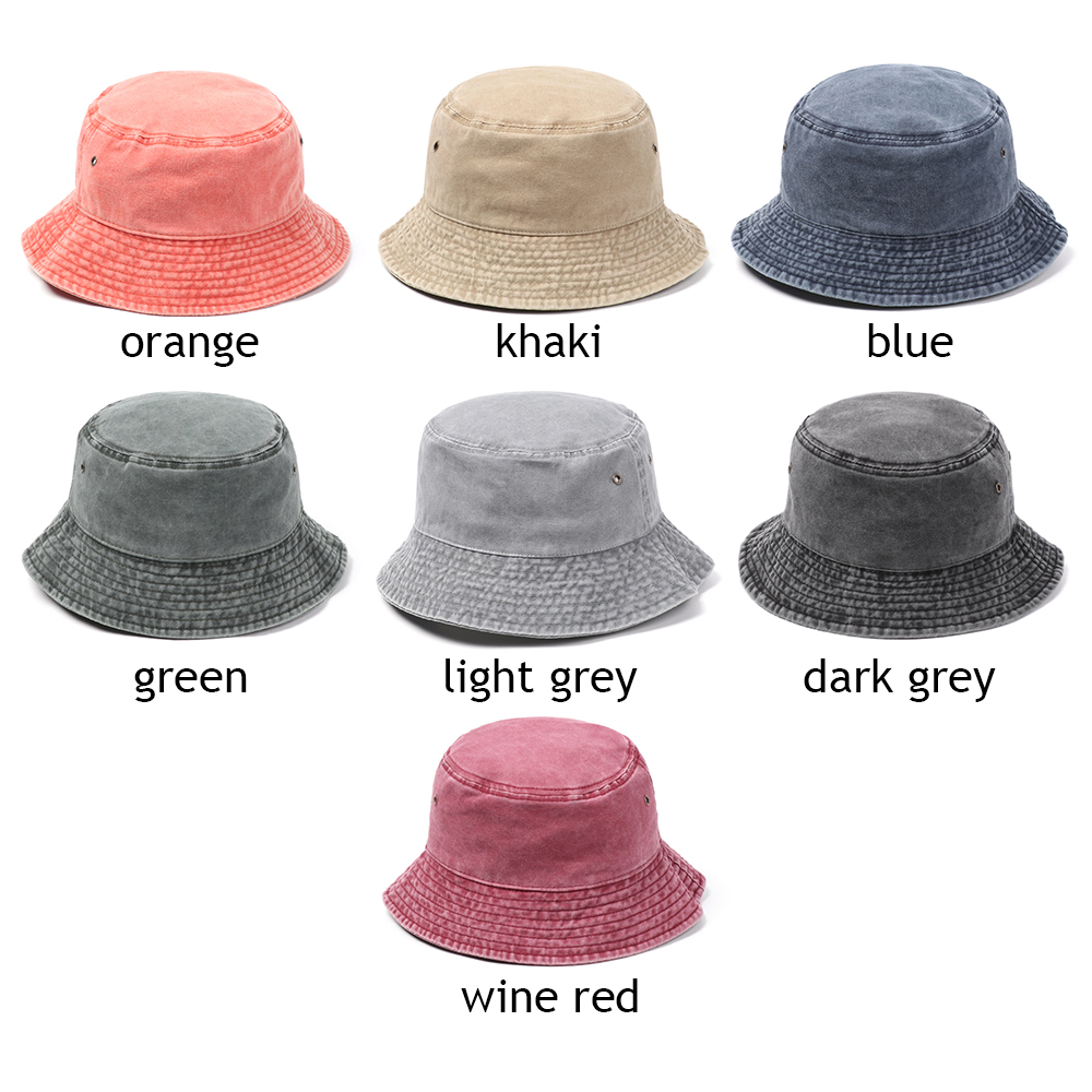 ☆YOLA☆ Fashion Bucket Hat Summer Denim Washed Fisherman Cap Women Men Outdoor Sunscreen Casual Foldable Cotton Retro Sun Hat/Multicolor