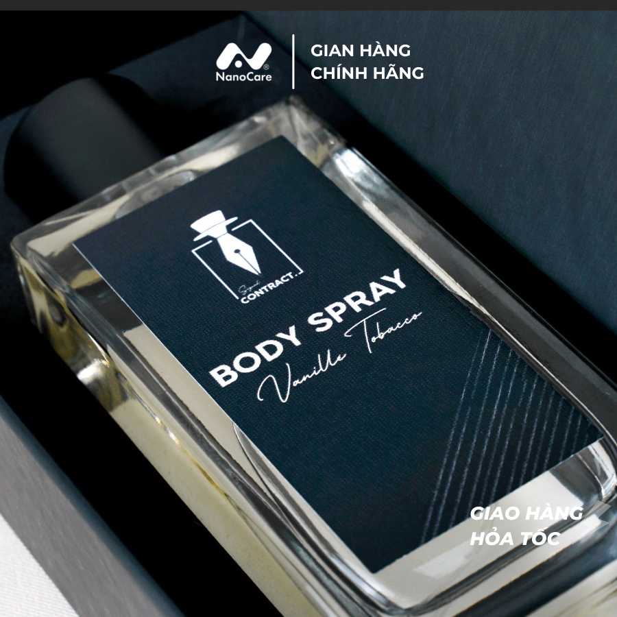 Xịt thơm toàn thân cao cấp cho nam Signed Contract BODY SPRAY - VANILLE TOBACCO 100ml lịch lãm, cuốn hút, thơm lâu