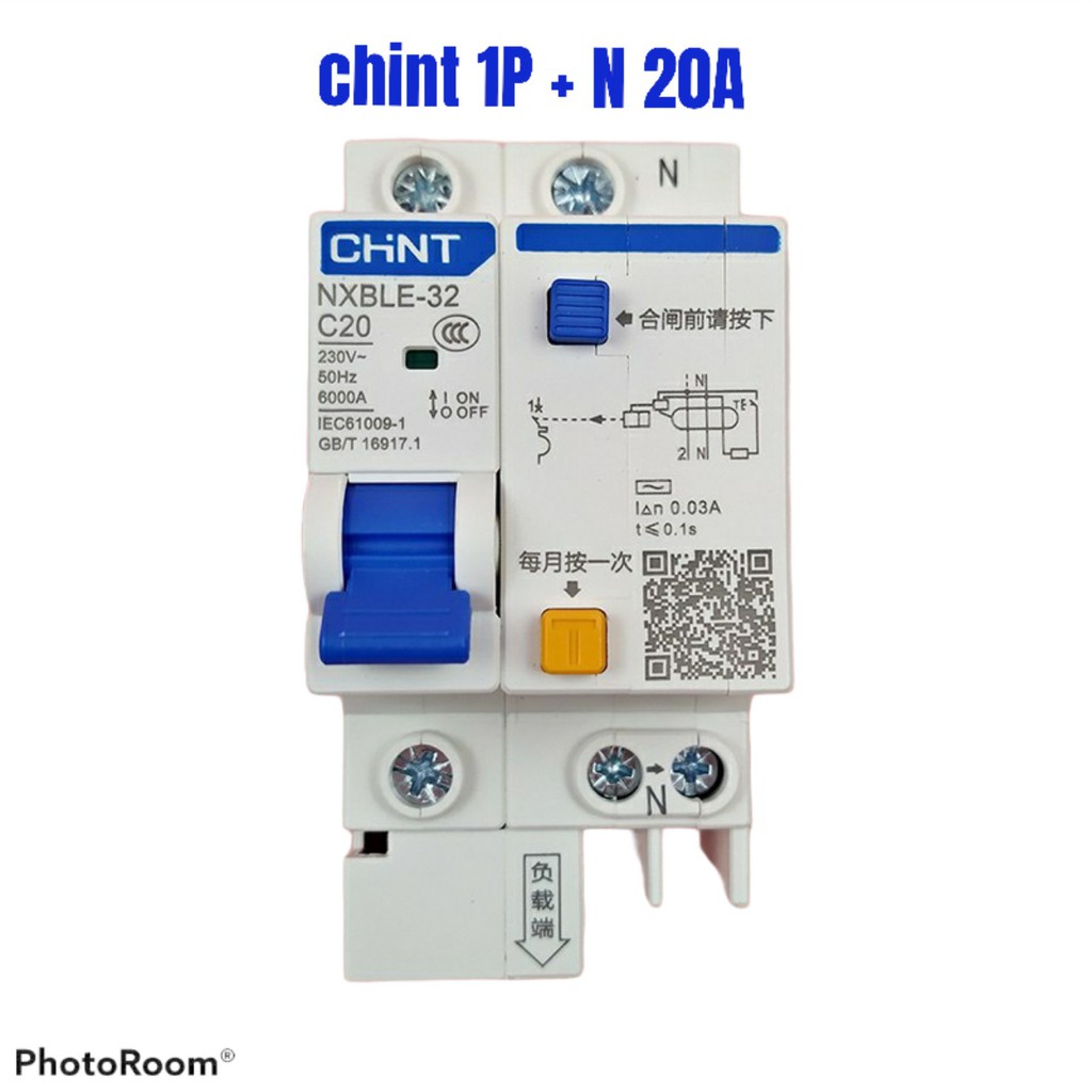 Aptomat chống giật- chống rò điện CHINT ELCB cầu giao bộ ngắt mạch chống giật và chống rò điện CB NXBLE-32 NXBLE-63 1P+N