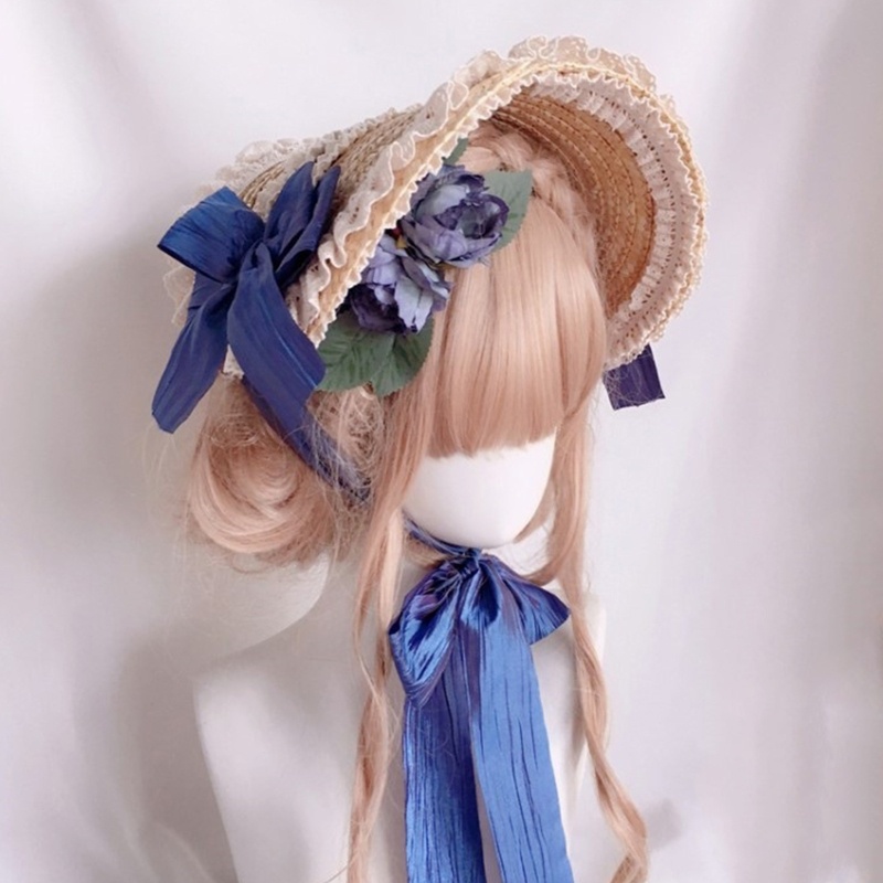 Xixi Mũ Cói Chống Nắng Nhiều Màu Sắc Phong Cách Lolita Dành Cho Nữ