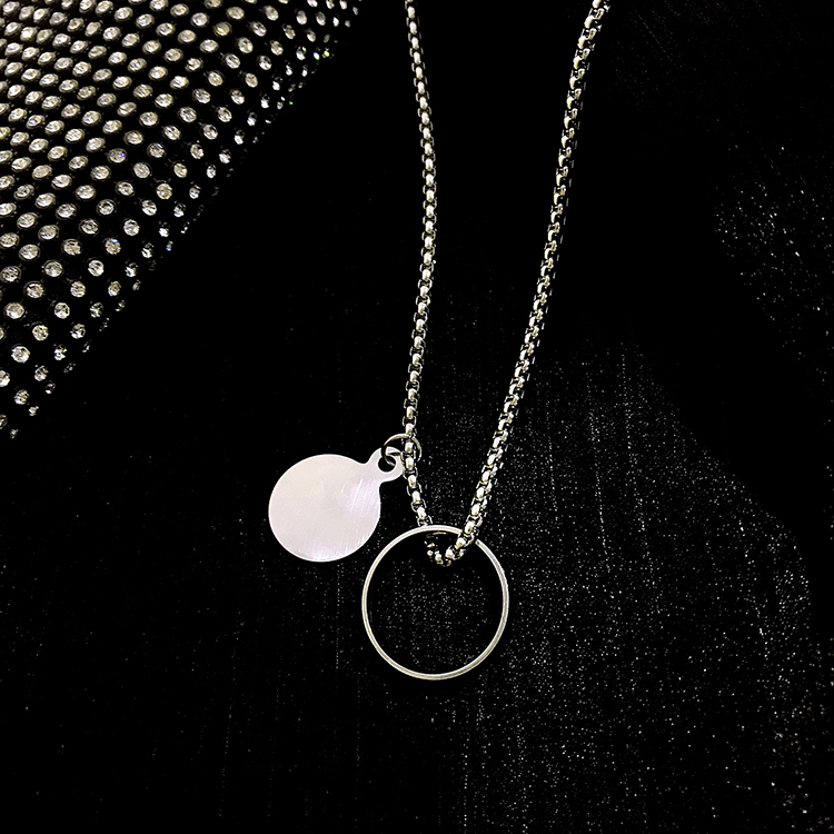 Dây chuyền MAYEBE LAVEND Thép titan Không Gỉ Phong Cách Hip Hop Cho Cặp Đôi