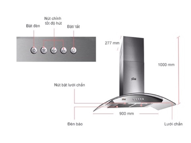 Máy hút khói chính hãng Ferroli HC703M - hàng cao cấp