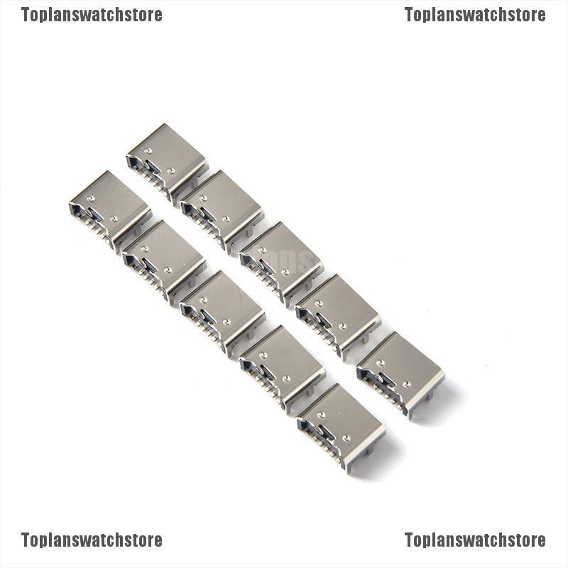 Set 10 Đầu Nối Ổ Cắm Usb 3.1 Type C 6Pin PCB Chất Lượng Cao