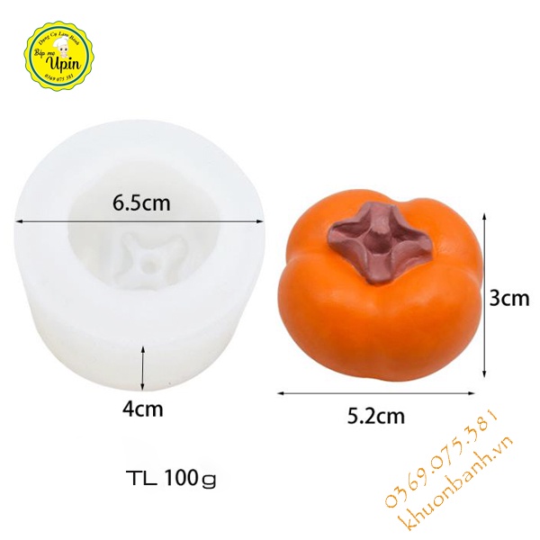 Khuôn silicon quả hồng 6,5cm