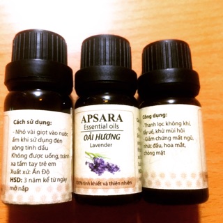 Combo 3 lọ tinh đâu xông loại 10ml hương hoa oải hương lãng mnaj. Sản phẩm cao cấp tại spa, làm thơm phòng, thư giãn