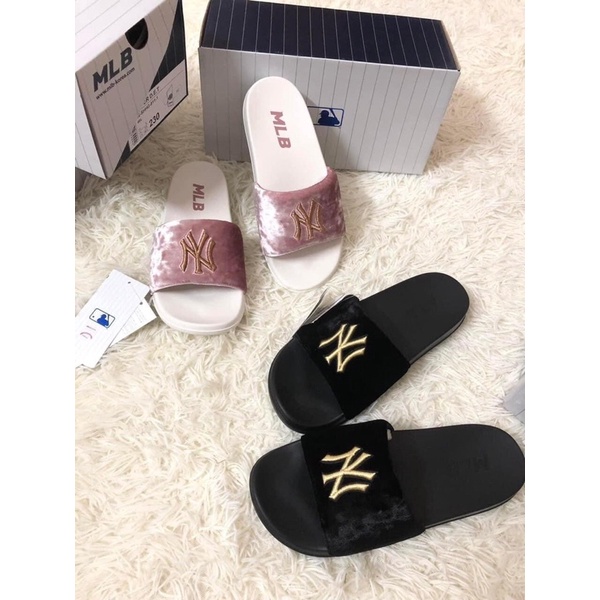 [CHÍNH HÃNG] DÉP MLB KOREA NEW MOUND SUPER CARPET NEW YORK YANKEES - DÉP QUAI NGANG NHUNG - FULLBOX ĐỦ TEM TAG
