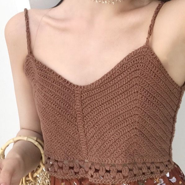 Áo dệt kim không tay cổ chữ V thiết kế khoét gợi cảm thời trang