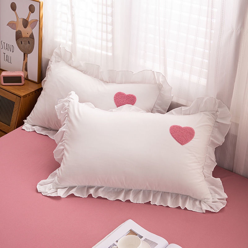 Ins net red washed cotton four piece set Korean princess style girl's beloved quilt cover bed sheet bedding