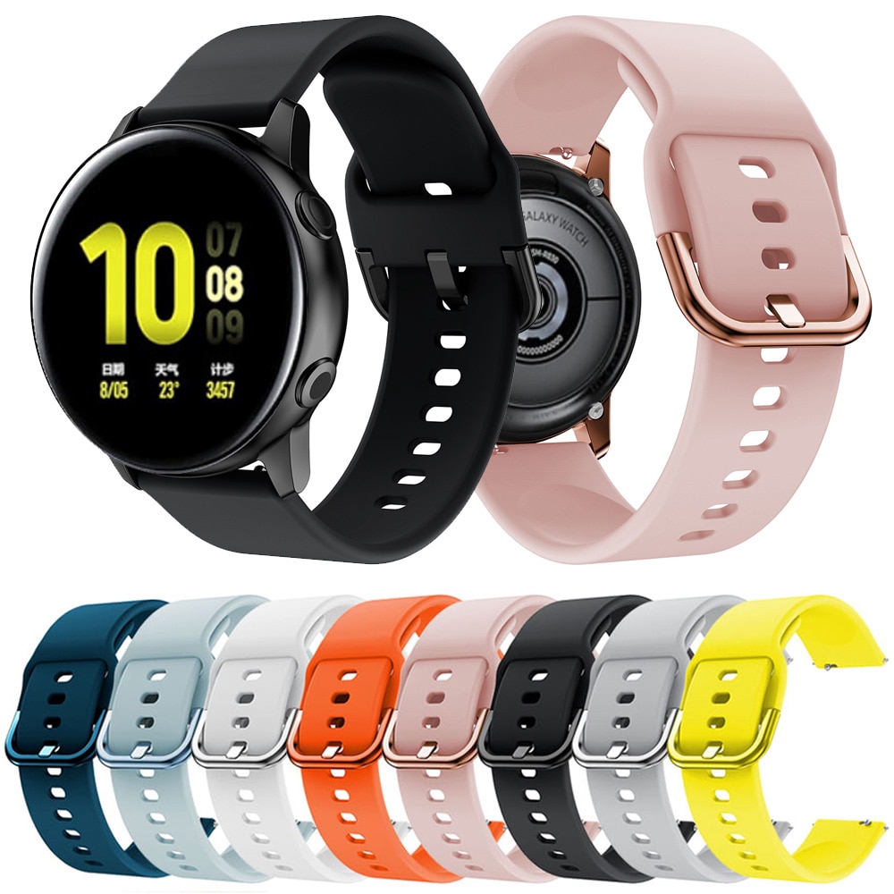 Dây Đeo Silicon 20mm Cho Đồng Hồ Thông Minh Samsung Galaxy Watch Active 2 40mm 44mm Active2