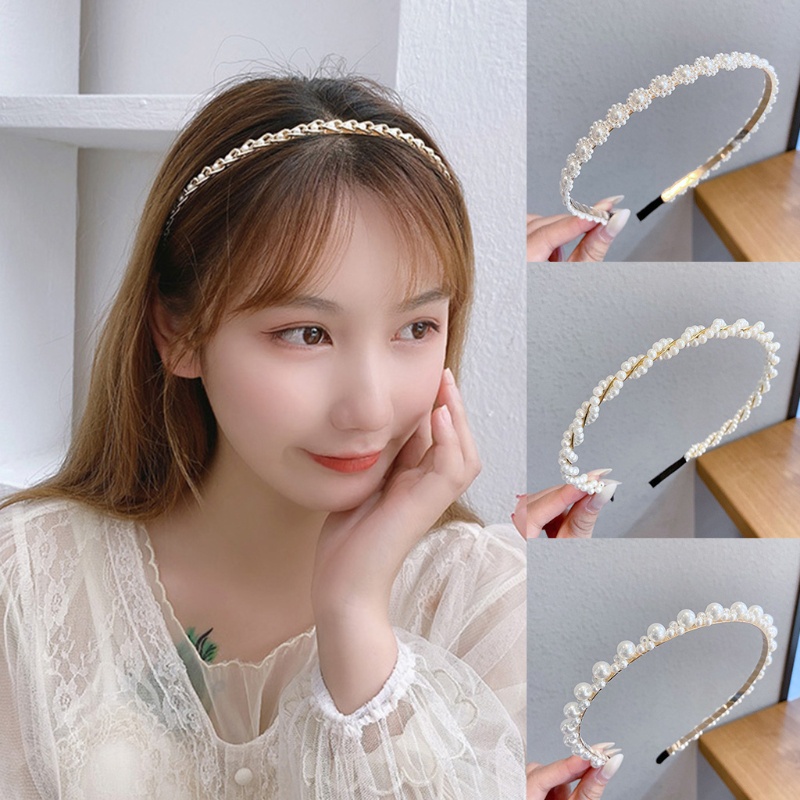Cài tóc đính ngọc trai nhân tạo màu trắng thời trang thích hợp cho nữ
