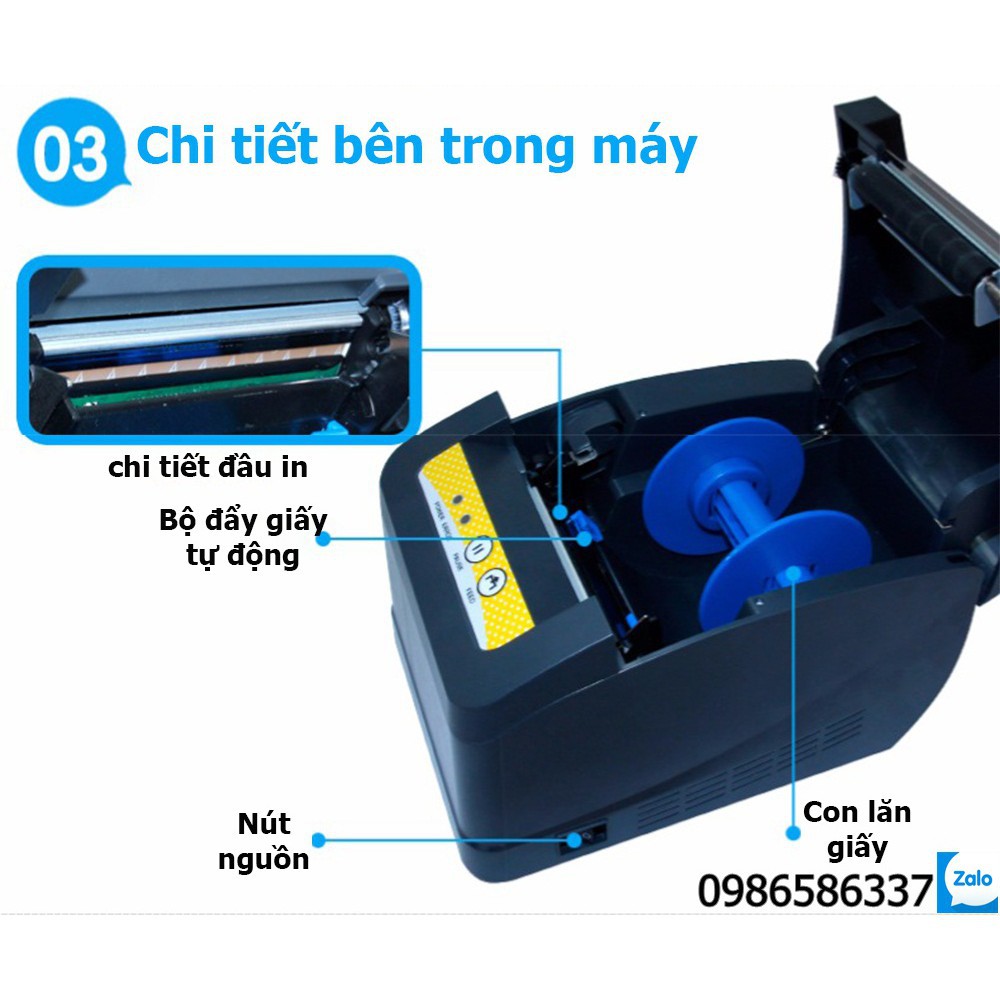 [8HEO HN] Máy in nhãn trang sức, in tem vàng, mã vạch trang sức kim hoàn, tem nhẫn, mác giá trang sức phụ kiện GP3120TUA