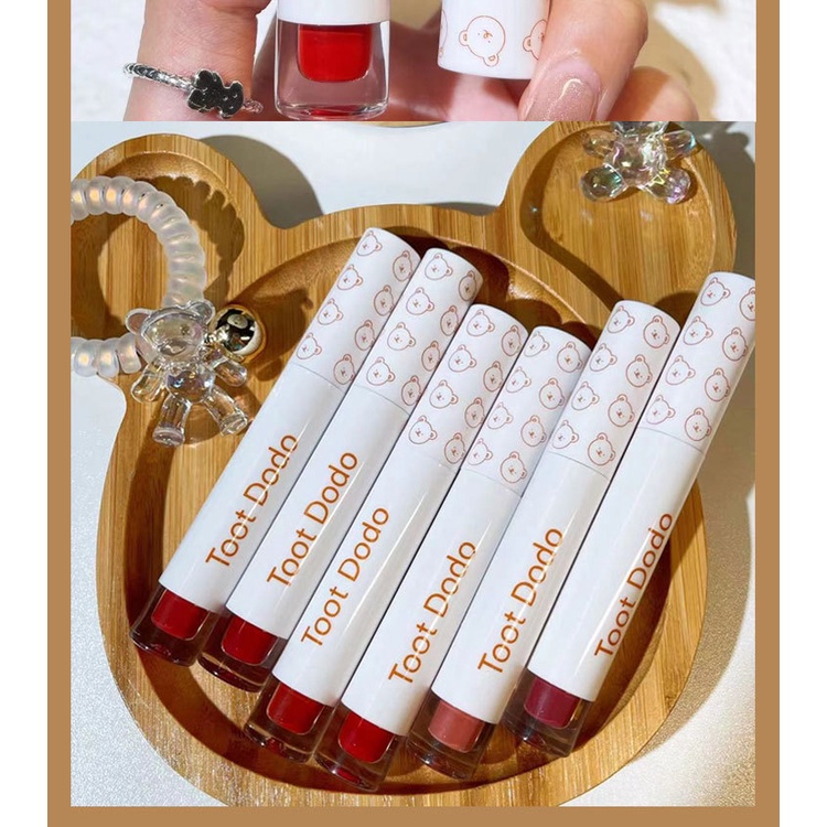 Son Kem Hiệu Ứng Gương Thiết Kế Hình Gấu Dễ Thương