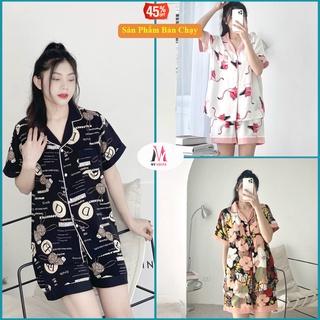 Bộ ngủ Pyjama lụa mango ngắn tay quần ngắn thiết kế cao cấp Syndra PM