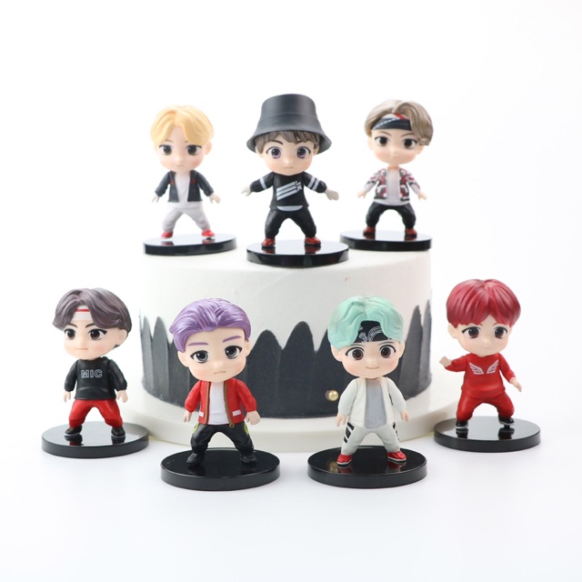 Bộ Mô Hình Tượng Thành Viên Nhóm Nhạc BTS BT21 Phong Cách Hoạt Hình Đáng Yêu