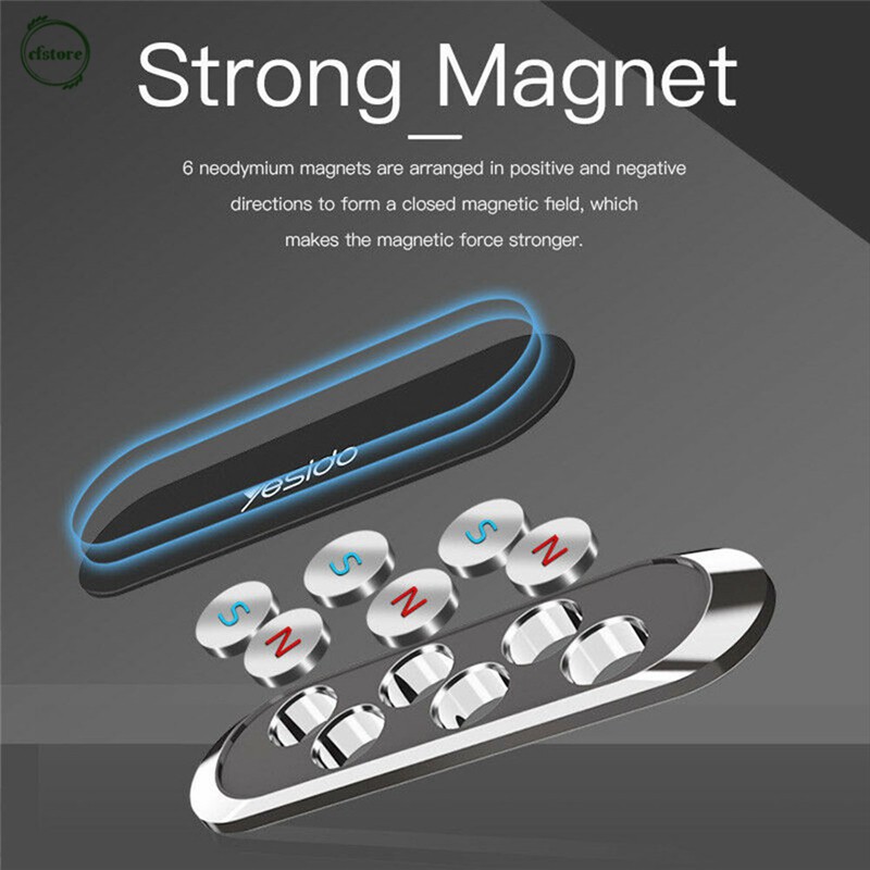 Giá đỡ điện thoại từ tính mini hình dĩa tròn chất liệu kim loại dùng trong xe hơi