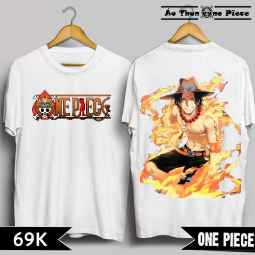 HOT - ⚡️FREESHIP⚡️Áo Thun In Hình Portgas D. Ace Trắng Và Đen Cực Đẹp - Áo thun One Piece / có size trẻ em