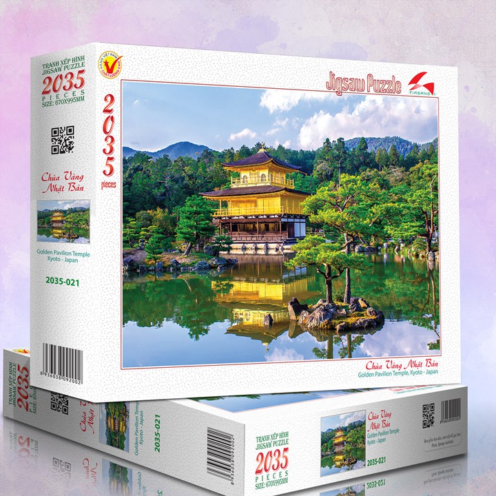 Tranh xếp hình Jigsaw Puzzle giải tỏa stress Tia Sáng 2035 mảnh - Chùa Vàng Nhật Bản - MSP: 2035-021