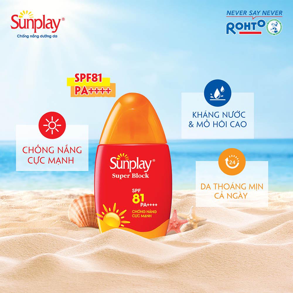 Sữa Chống Nắng SUNPLAY Cực Mạnh SUNPLAY Super Block SPF 81, PA++++ 30g