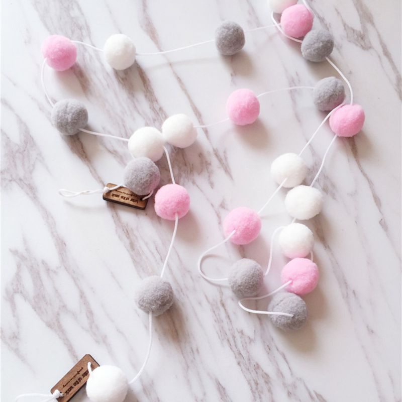 Quả Cầu Lông Xù Màu Macaron Thủ Công Treo Tường Trang Trí Phòng Ngủ / Làm Phụ Kiện Chụp Ảnh