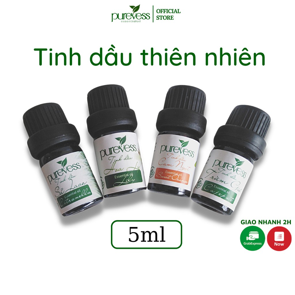 Tinh dầu thiên nhiên nguyên chất PUREVESS giúp thư giãn, đuổi muỗi, khử mùi 5ml