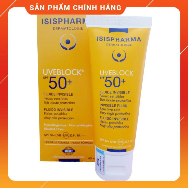 Isis Pharma Kem Chống Nắng Dành Cho Da Nhạy Cảm Uveblock SPF 50+ 50ml (Màu Trắng)