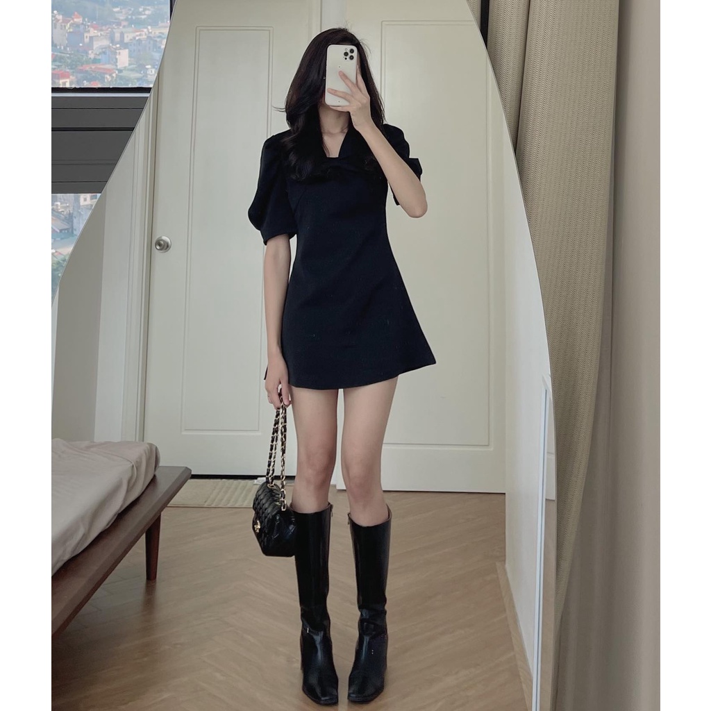 [Mã FAMARAL1 giảm 10K đơn 50K] V6804 Váy tay bồng nơ ngực | BigBuy360 - bigbuy360.vn