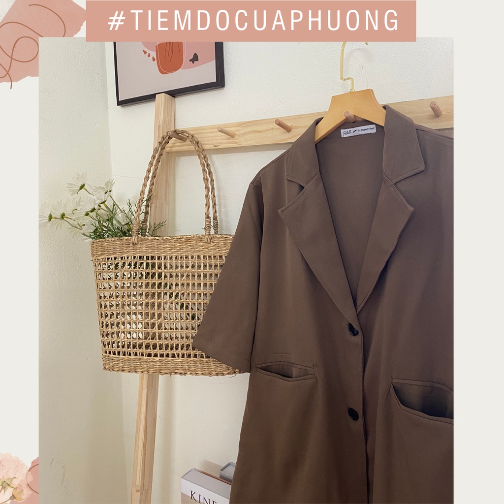 Áo blazer cộc tay, áo vest nữ một lớp phong cách Hàn Quốc, đồ công sở đi làm | BigBuy360 - bigbuy360.vn