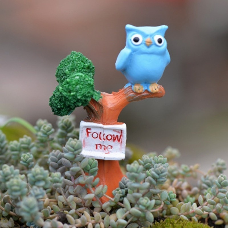 1 Đồ trang trí Chim Cú Và Cành Cây Trang Trí Sân Vườn