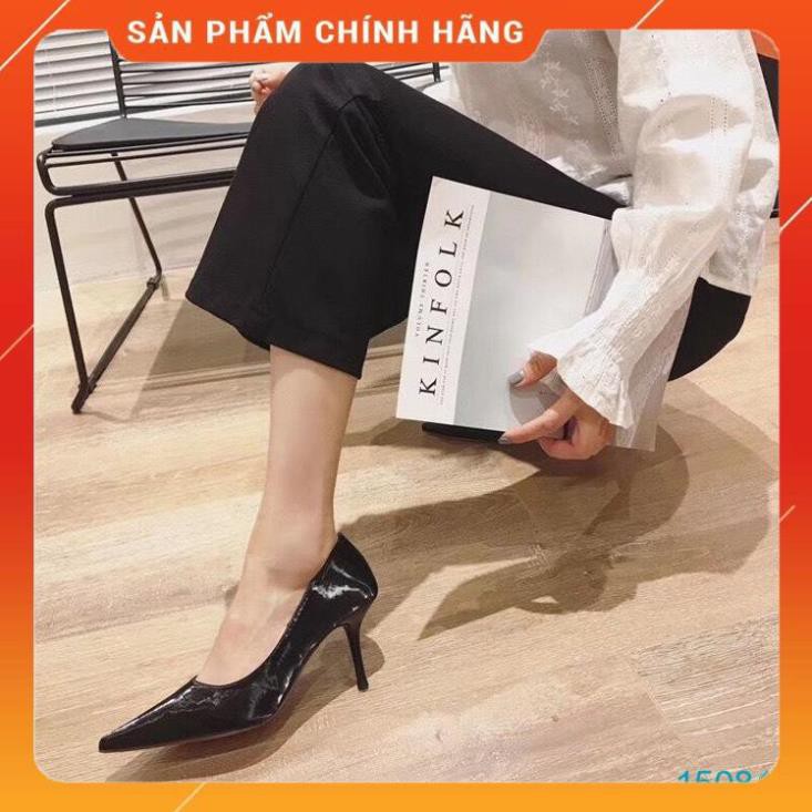 Giày Cao Gót 7 Phân Da Bóng Mũi Nhọn -m9