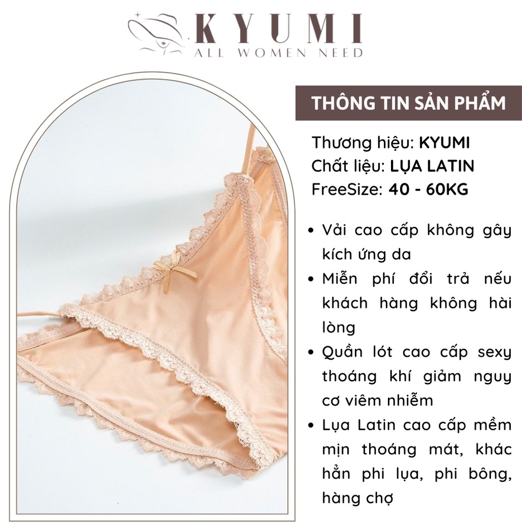 Quần lót nữ lụa cao cấp KYUMI OFFICIAL quần chip nữ mềm mại THUN LẠNH DÂY EO gợi cảm thoáng khí bảo vệ sức khoẻ 1160 | BigBuy360 - bigbuy360.vn