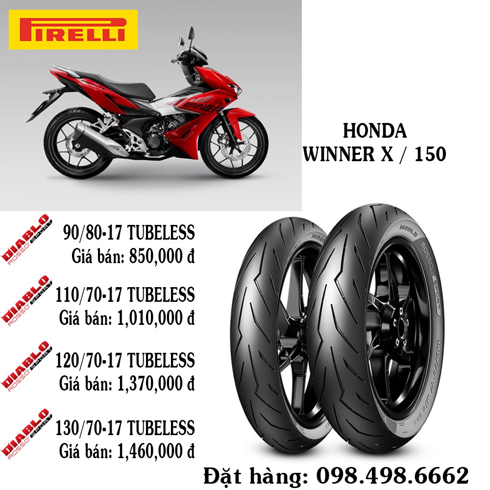 Lốp xe máy PIRELLI Cho Honda Winner X, Winner 150 - Diablo Rosso Sport