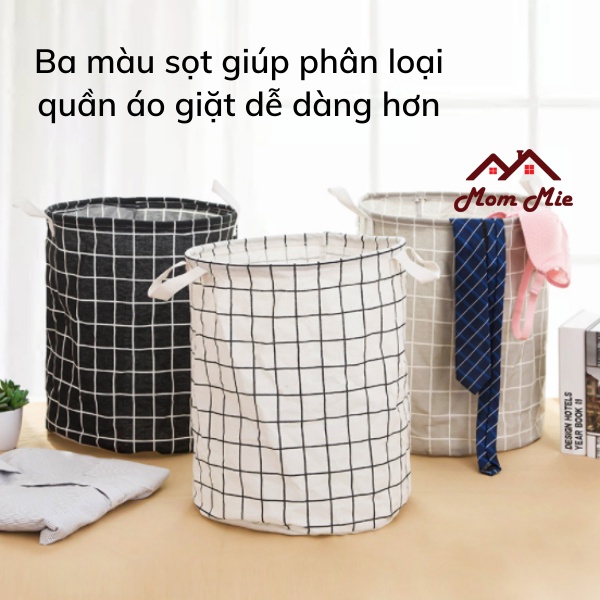 Giỏ vải, sọt vải đựng quần áo gấp gọn di động - J199