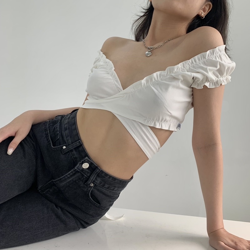 Áo RORA ASHLEY TOP - Áo cánh tiên đắp vạt thắt nơ