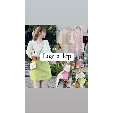 [Ảnh thật/Video]Áo hoa 2 lớp ( bán tại cửa hàng)