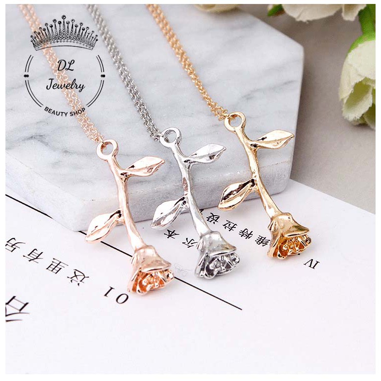 Vòng Cổ Hoa Hồng DL.Jewelry,Dây Chuyền Hoa Hồng Phong Cách Hàn Quốc