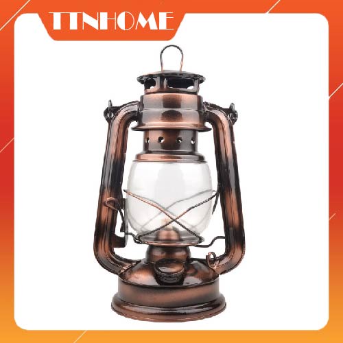 Đèn bão đèn dầu chống bão màu đồng cao 24,5cm