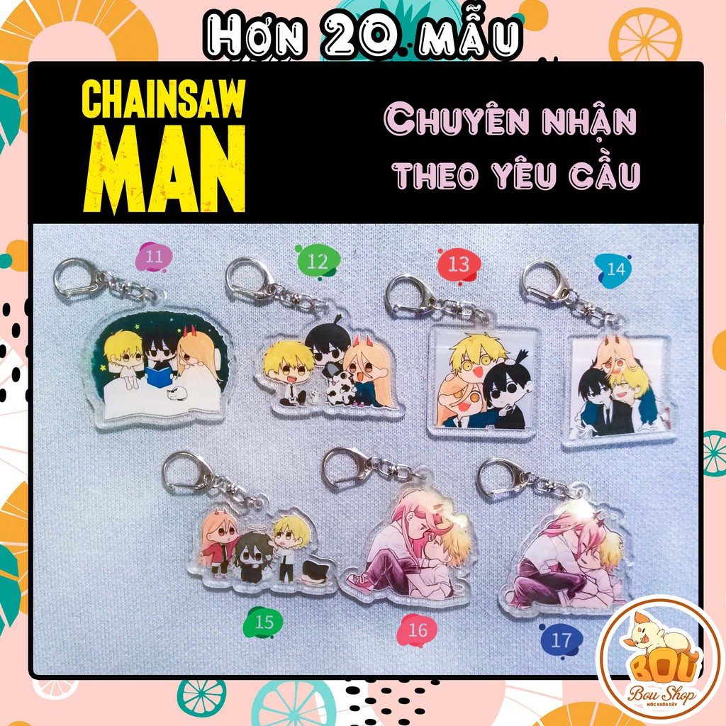 Móc khóa Mica Acrylic Chainsaw Man Anime Keychain